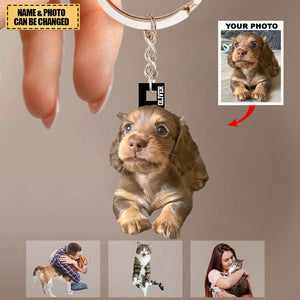 Personalized Keychain - Gift For Pet Lover, Dog Mom, Dog Dad - Custom Your Photo Acrylic Keychain