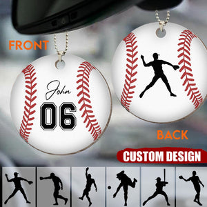 Baseball Ball - Personalized  Wooden Car/Christmas Ornament