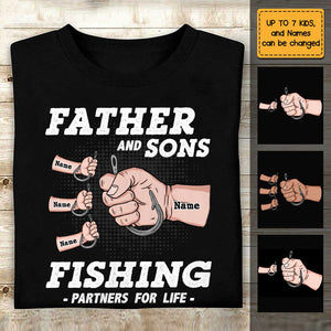 Dad Son Hand Fishing T Shirt