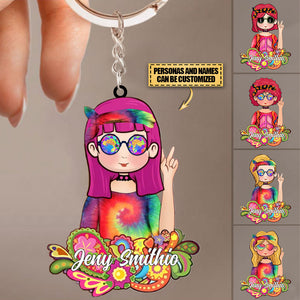 Personalized Hippie Acrylic Keychain