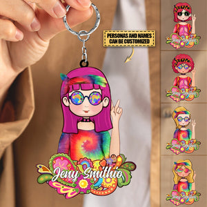 Personalized Hippie Acrylic Keychain