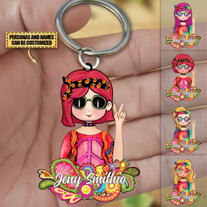 Personalized Hippie Acrylic Keychain