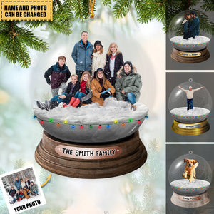 Personalized Family/Sisters/Friends/Pets In Christmas Snowball Acrylic Ornament-Upload Photo