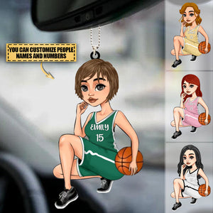 Custom Personalized Basketball Girl Car Hang Ornament