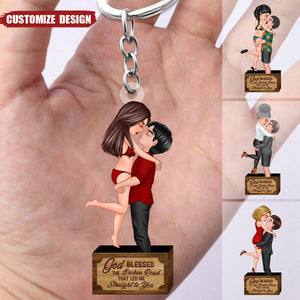 God Blessed - Couple Personalized Acrylic Keychain - Gift For Couple