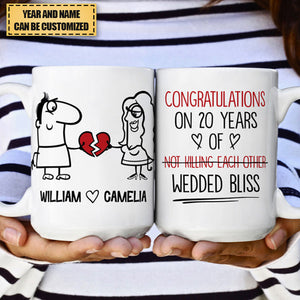 Congratulations On Not Killing Each Other Wedded Bliss - Personalized Mug