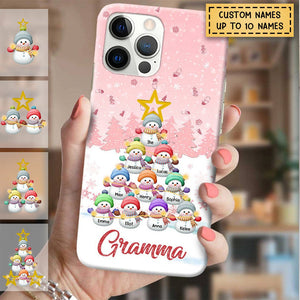 Personalized Snowman Kid Silicon Phone Case