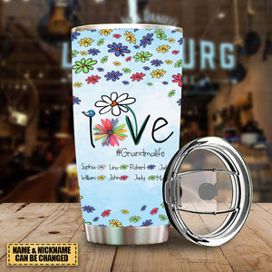 Personalized Love Grandma Life Flower Tumbler