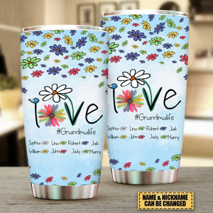 Personalized Love Grandma Life Flower Tumbler