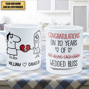 Congratulations On Not Killing Each Other Wedded Bliss - Personalized Mug