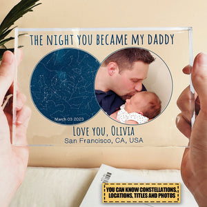 The Night You Became My Daddy - Personalized Rectangle Acrylic Plaque