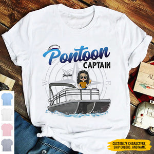 Boating Pontoon Captain - Birthday, Traveling, Cruising Gift For Pontooning Lovers, Beach Lovers, Travelers - Personalized Custom T-Shirt