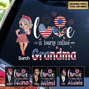 Love Being Called Nana Grandma Personalized Sticker, Independence Day Gift